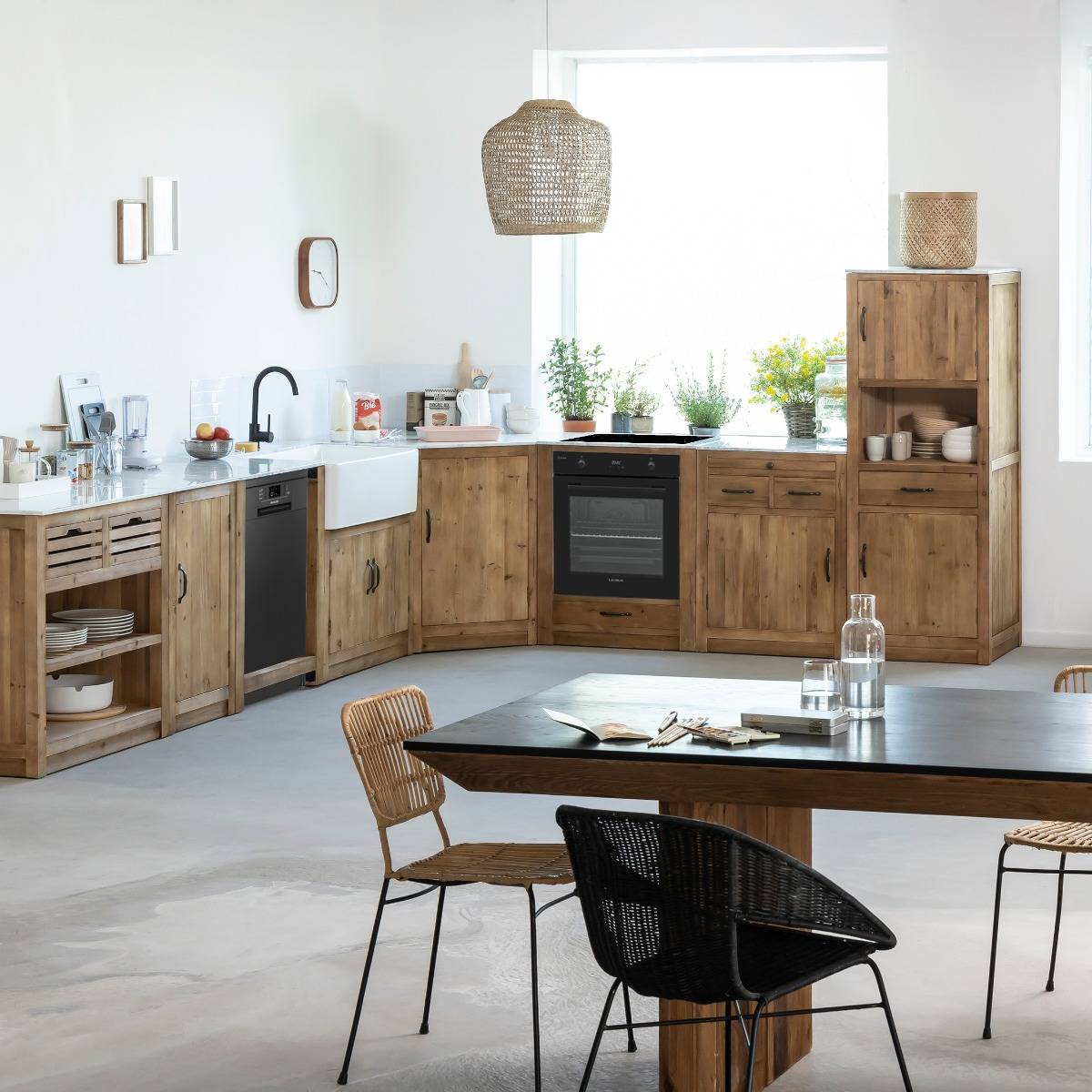 Meuble bas de cuisine 2 tiroirs + 1 étagère Epure
