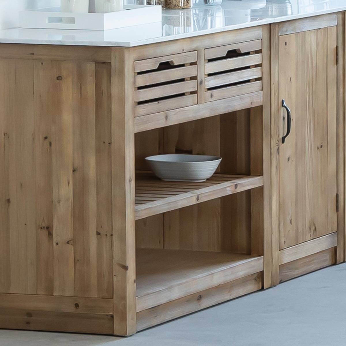 Meuble bas de cuisine 2 tiroirs + 1 étagère Epure