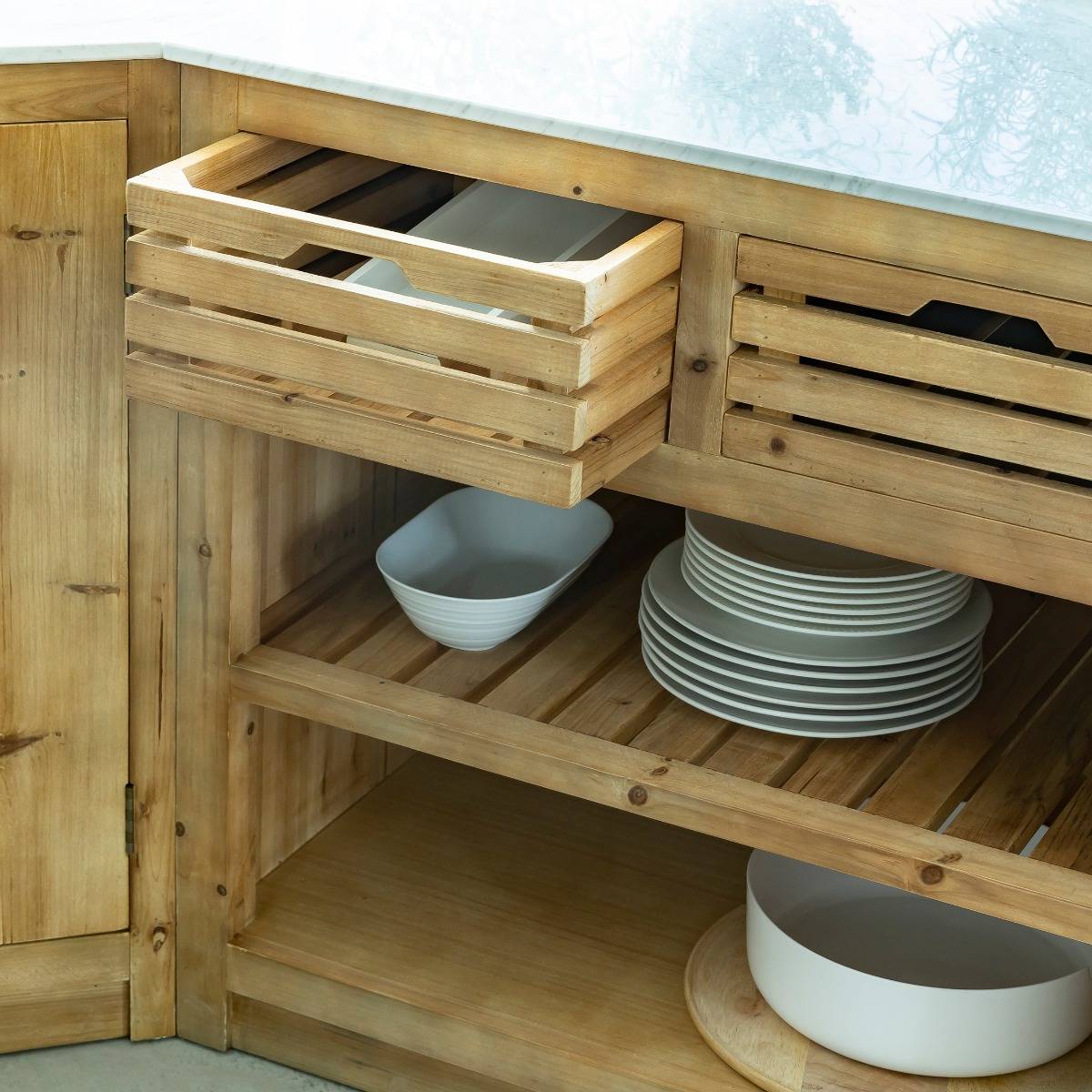 Meuble bas de cuisine 2 tiroirs + 1 étagère Epure