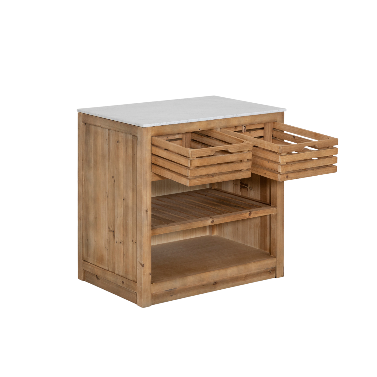 Meuble bas de cuisine 2 tiroirs + 1 étagère Epure
