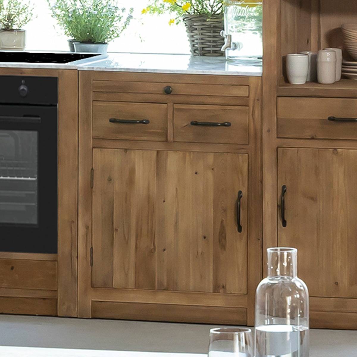 Meuble bas de cuisine 2 tiroirs, 1 porte Epure