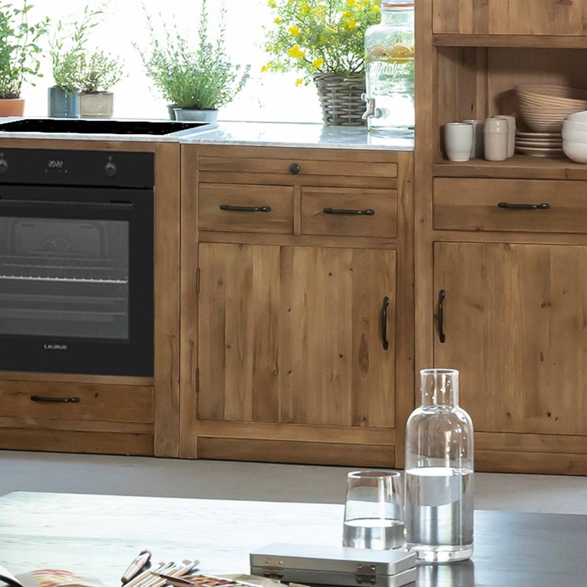 Meuble bas de cuisine 2 tiroirs, 1 porte Epure