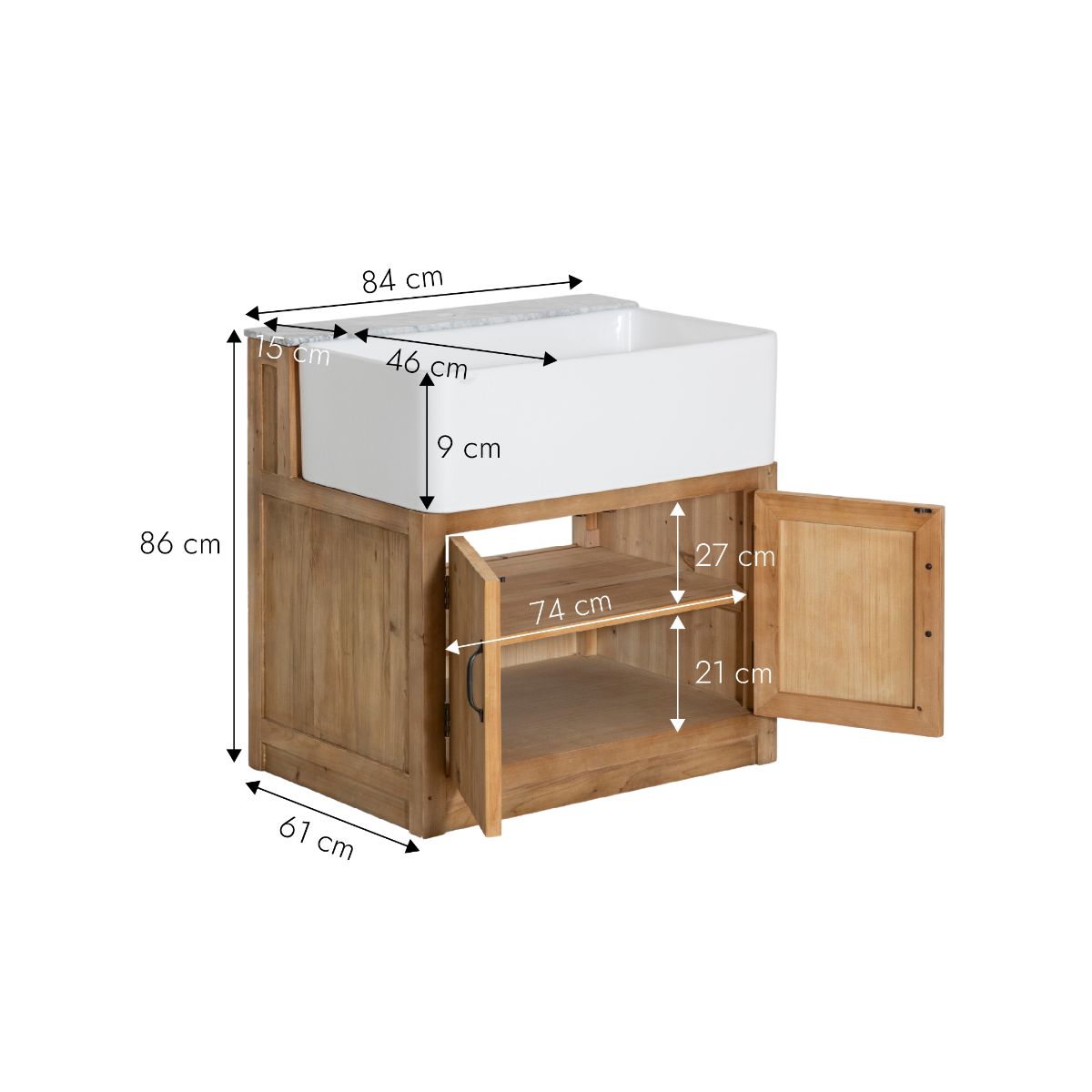 Meuble bas de cuisine avec évier Epure