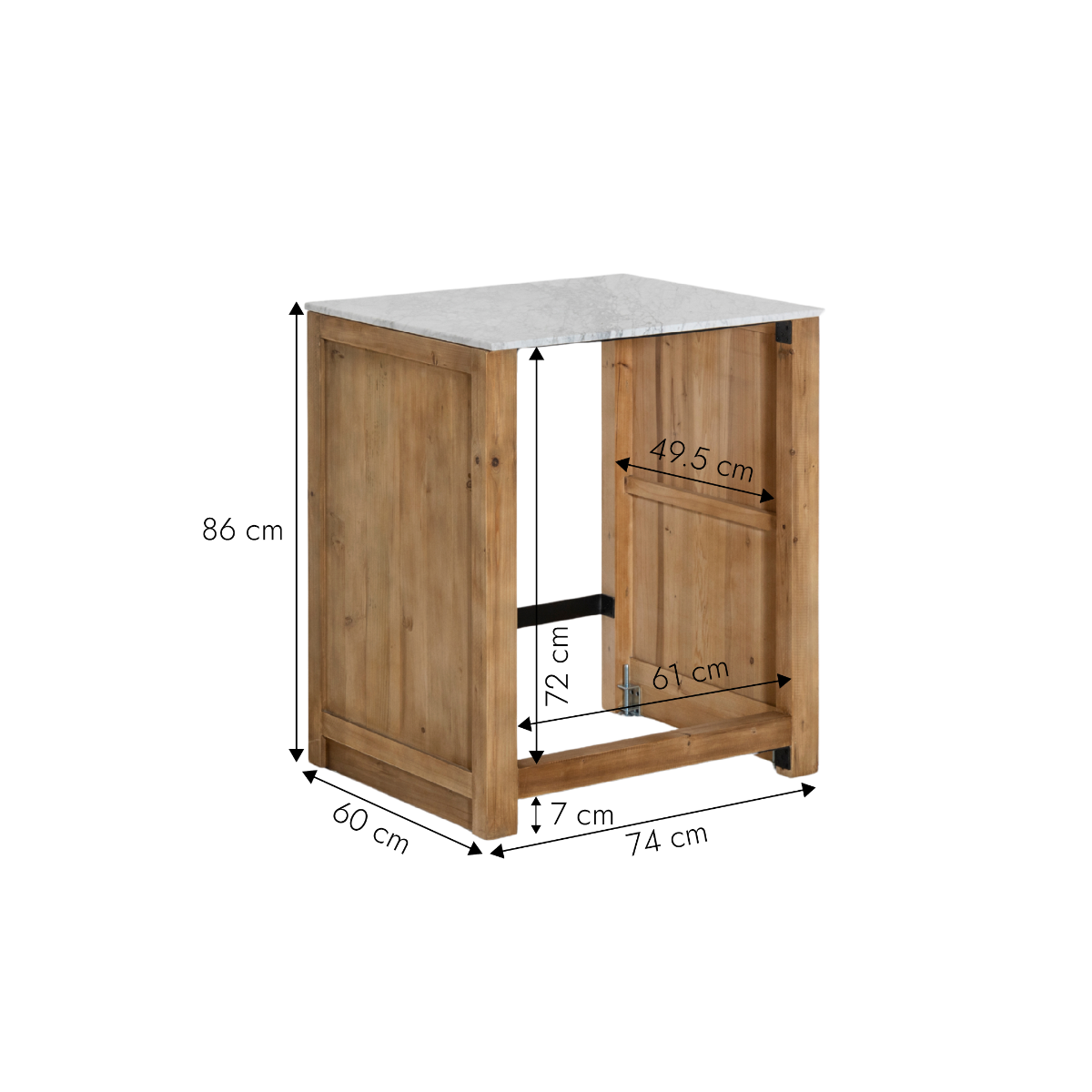 Meuble bas de cuisine pour lave vaisselle Epure