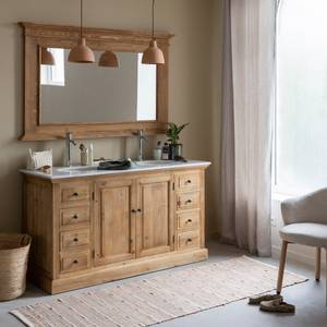 Meuble sous vasque en bois recyclé et marbre Eskel