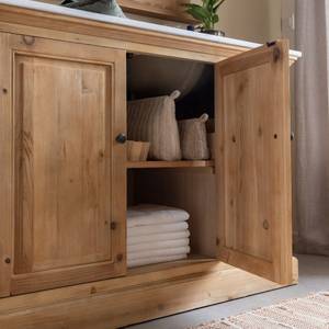 Meuble sous vasque en bois recyclé et marbre Eskel