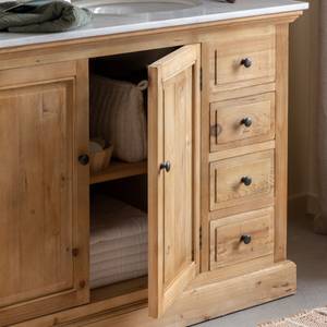 Meuble sous vasque en bois recyclé et marbre Eskel