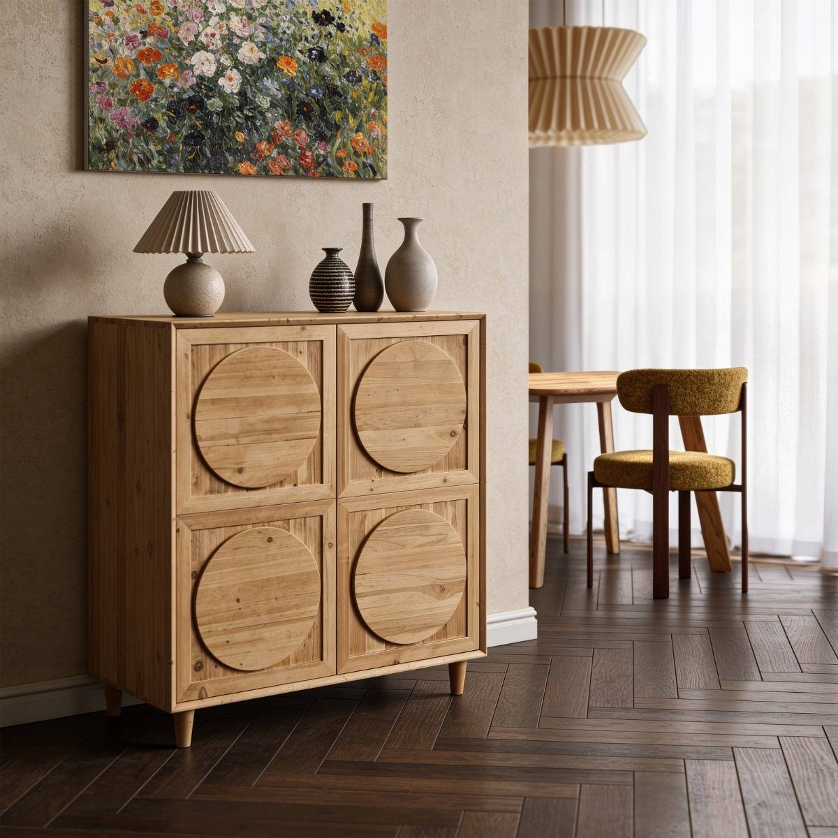 Buffet haut en bois recyclé Sigrid