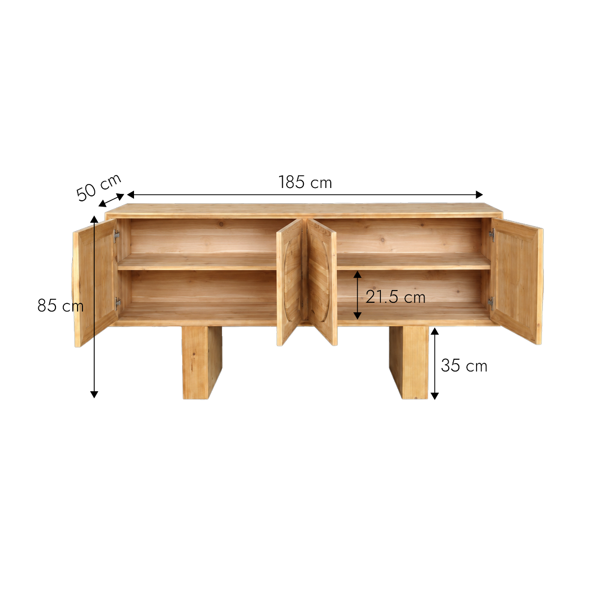 Buffet en bois recyclé Sigrid