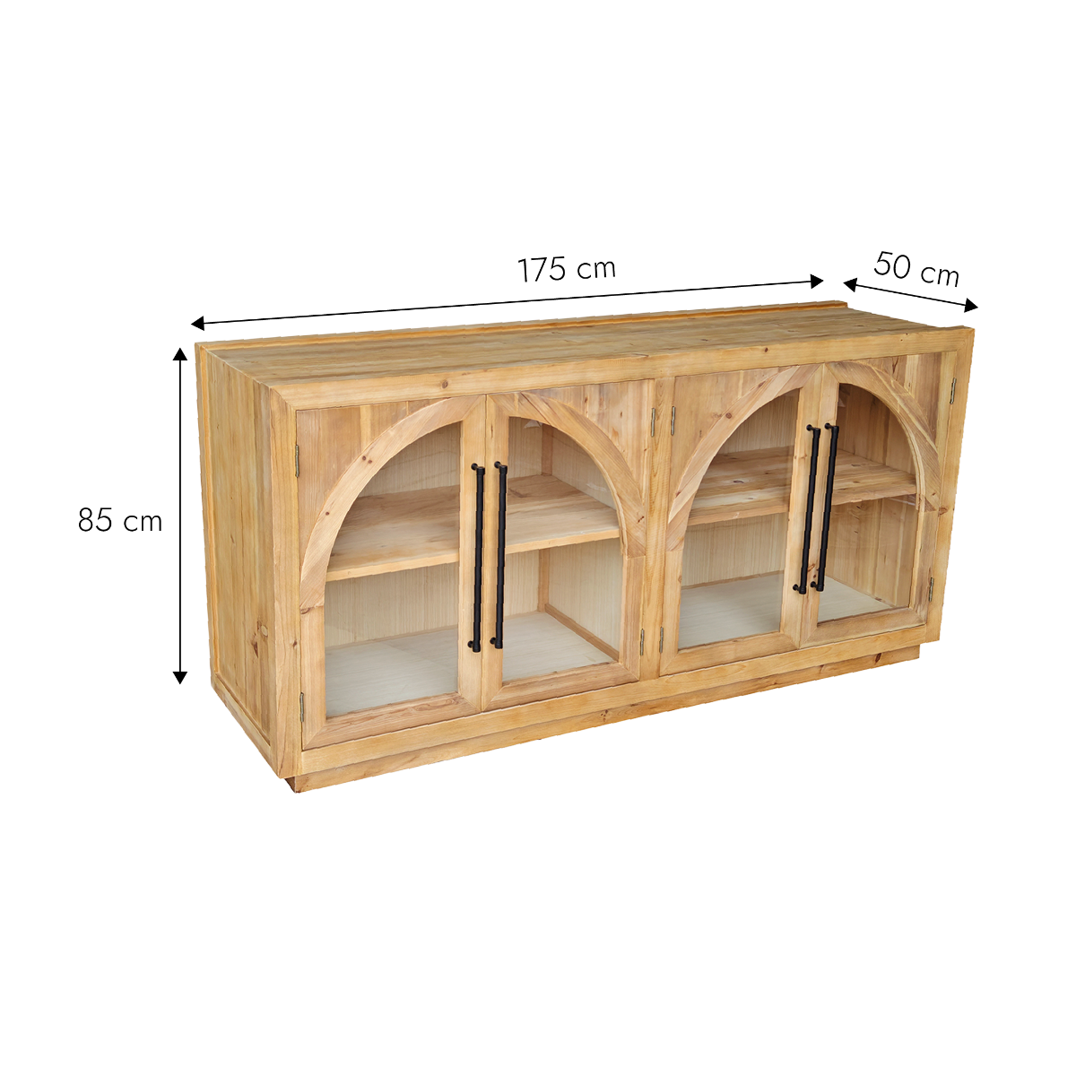 Buffet vitré en bois recyclé Sigrid