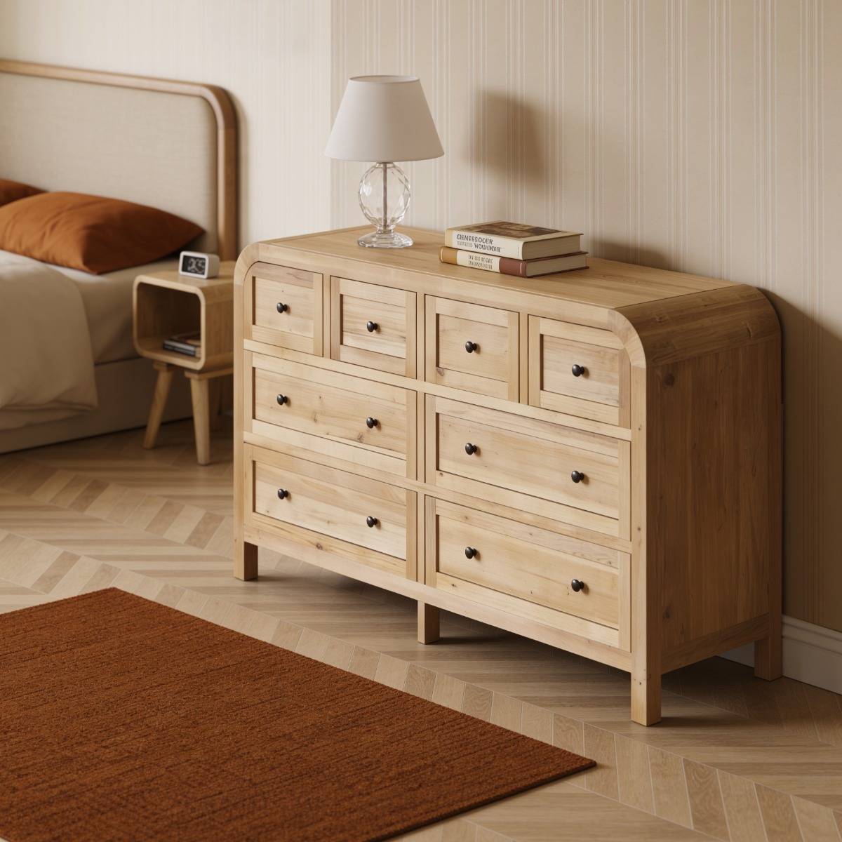 Commode 8 tiroirs en bois recyclé Sigrid