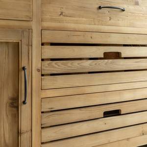 Meuble sous vasque en bois recyclé et marbre blanc Nils