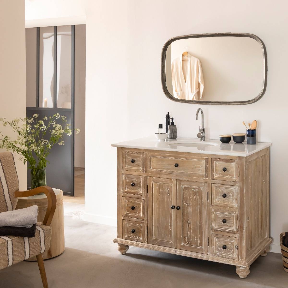 Miroir rectangle en aluminium Beryl