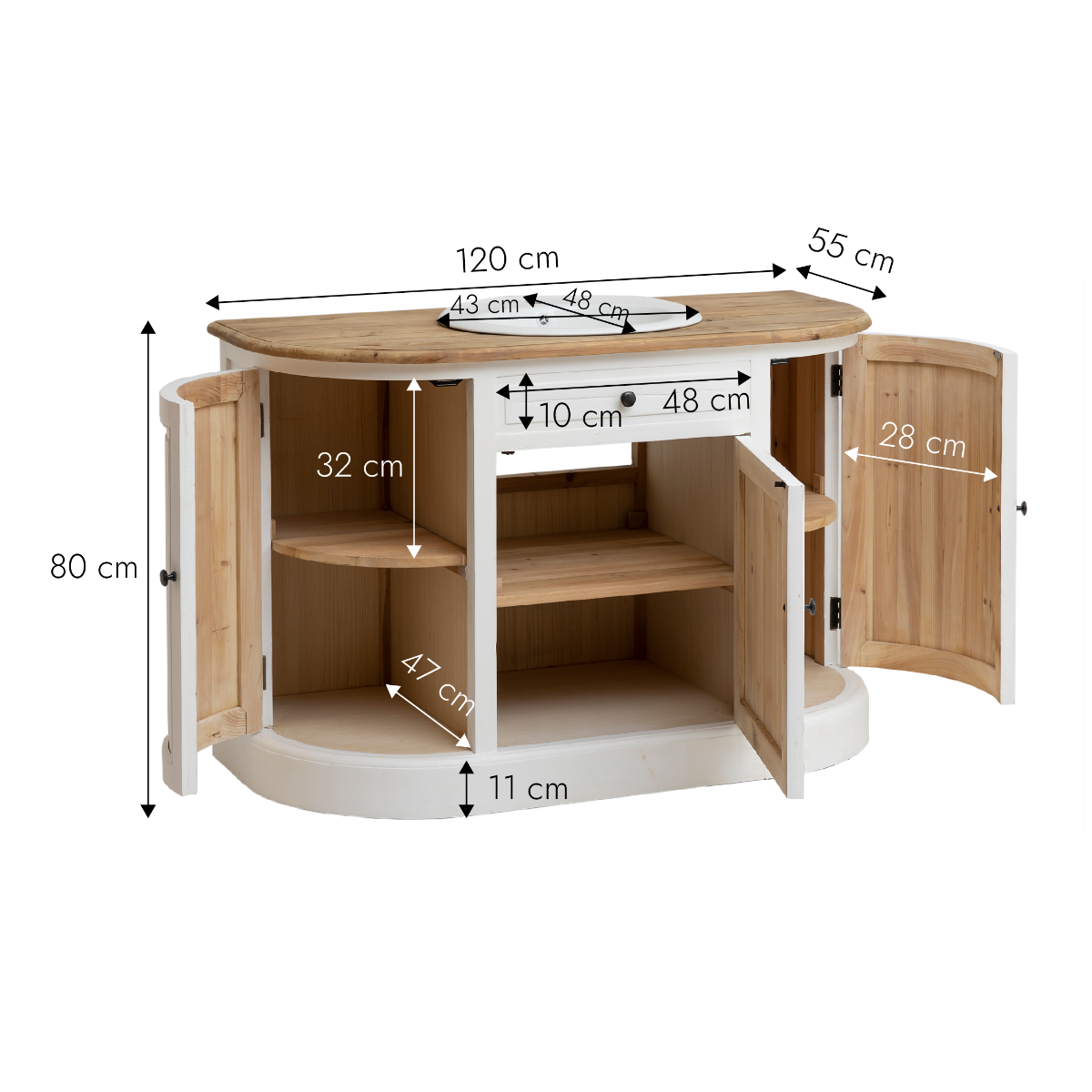 Meuble sous vasque en bois recyclé Garance