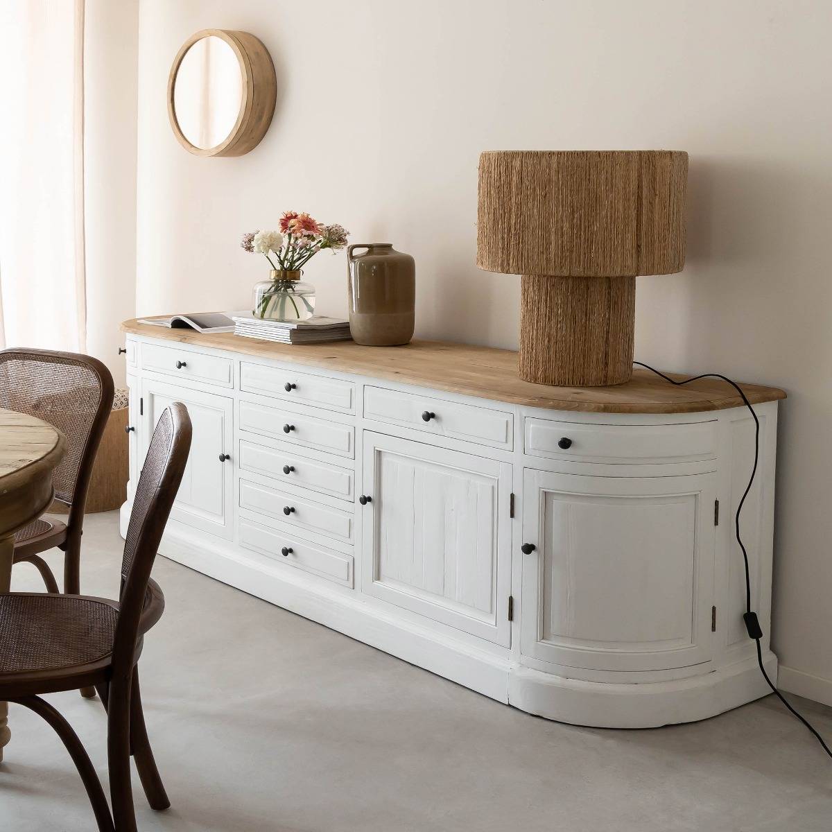 Buffet en bois recyclé blanchi 225 cm Garance