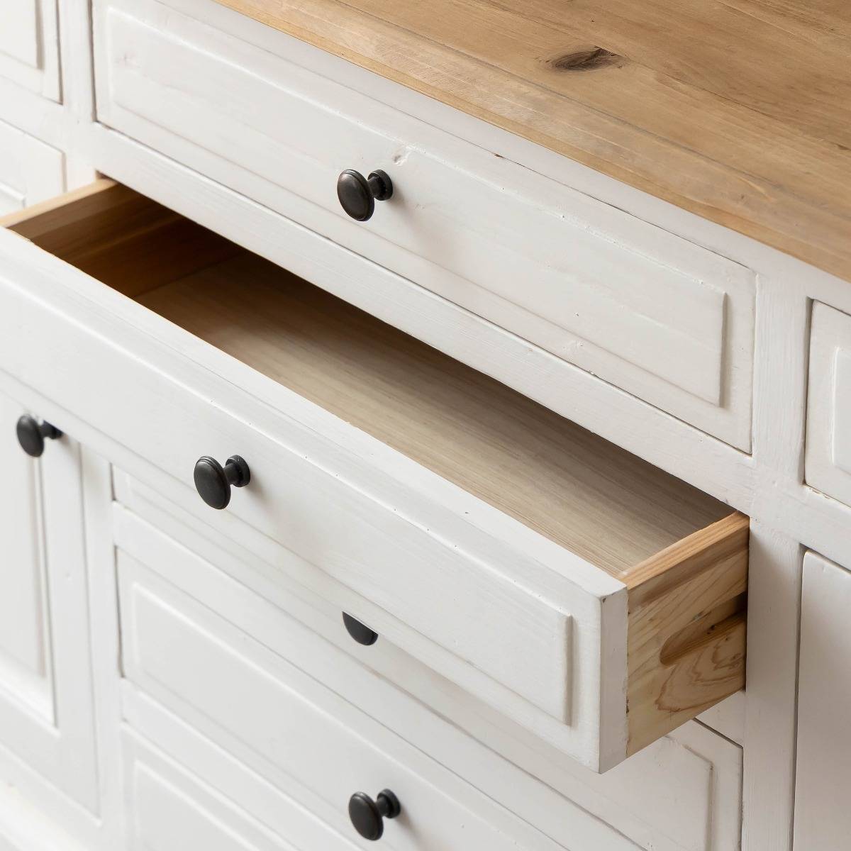 Buffet en bois recyclé blanchi 225 cm Garance