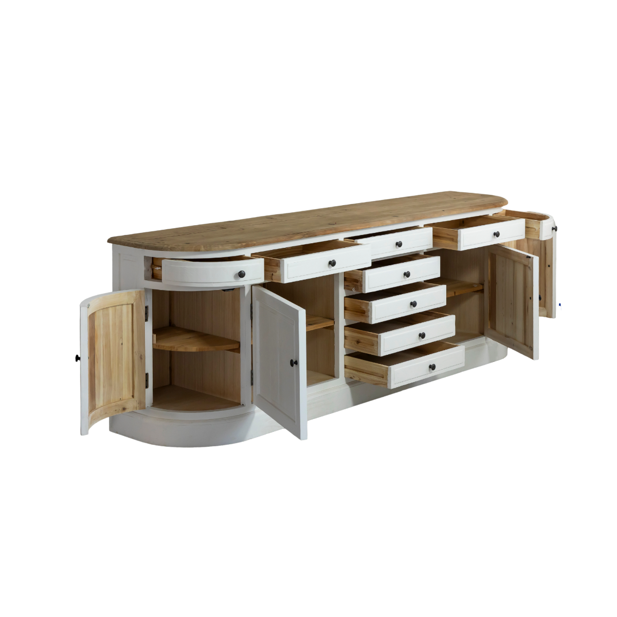 Buffet en bois recyclé blanchi 225 cm Garance
