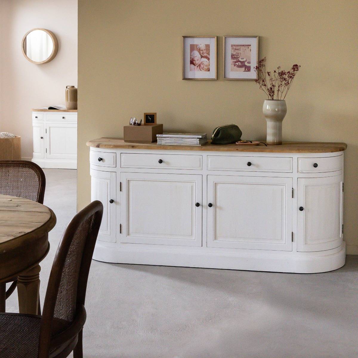Buffet en bois recyclé blanchi 180 cm Garance