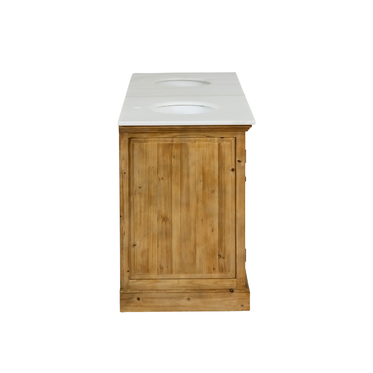 Meuble sous vasque en bois recyclé et marbre Azran