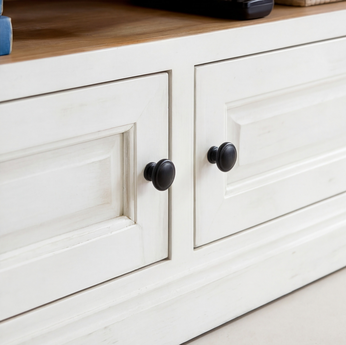 Meuble TV en bois recyclé blanchi Garance