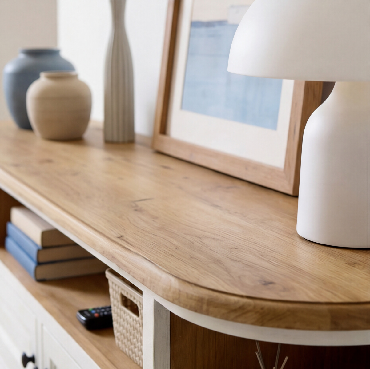 Meuble TV en bois recyclé blanchi Garance