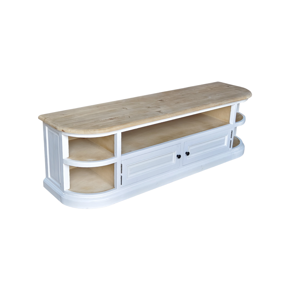 Meuble TV en bois recyclé blanchi Garance