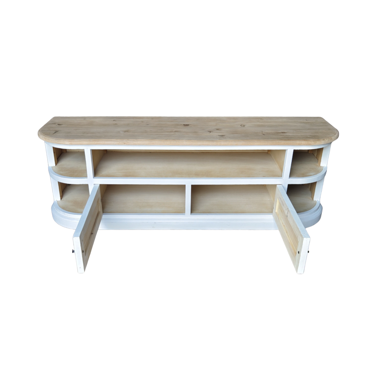 Meuble TV en bois recyclé blanchi Garance