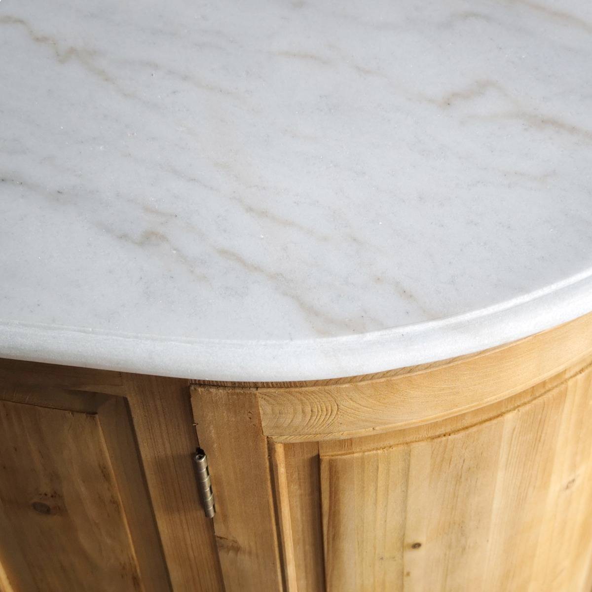 Meuble sous vasque en bois recyclé et marbre Garance