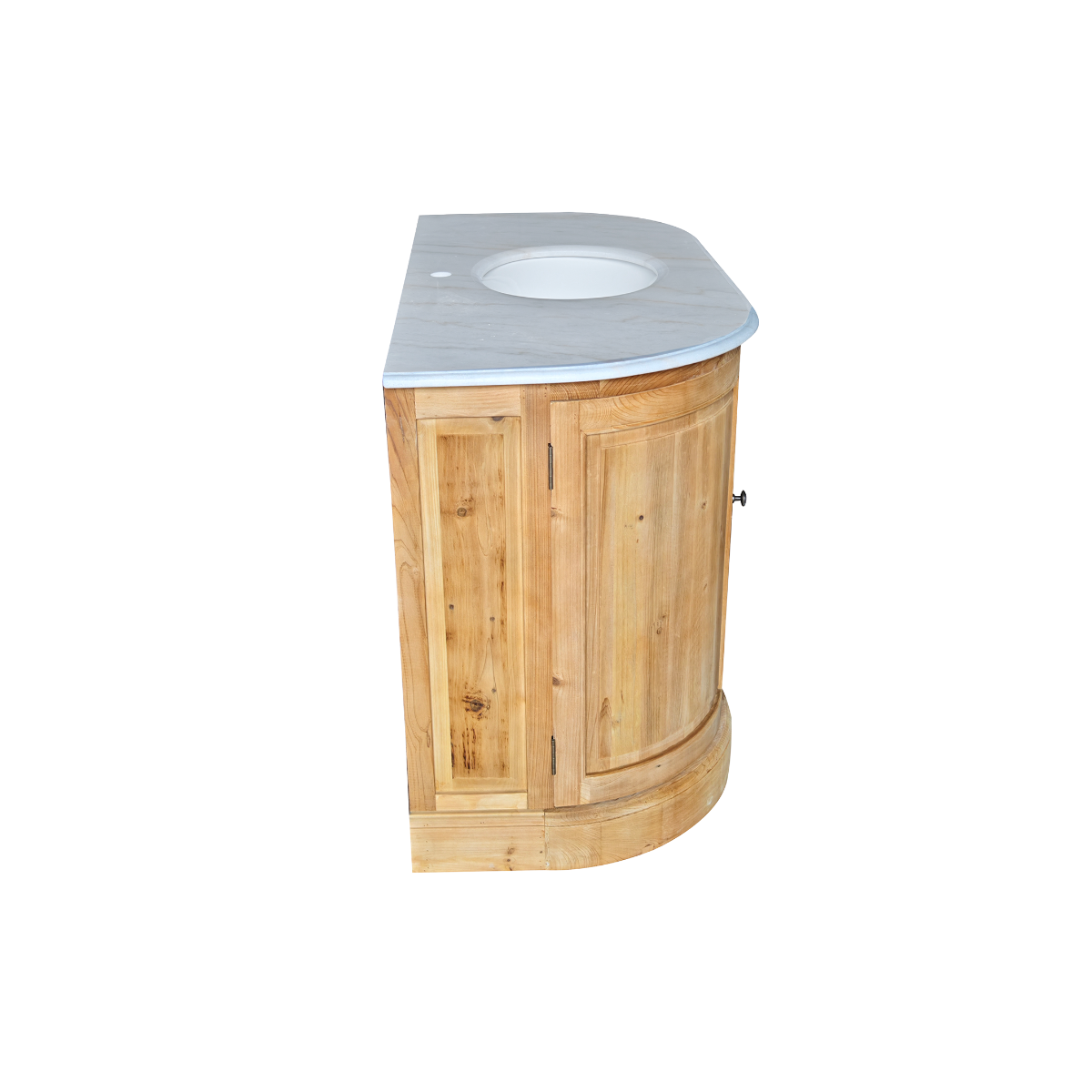 Meuble sous vasque en bois recyclé et marbre Garance