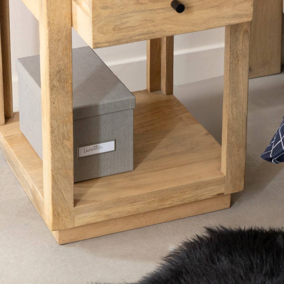 Table de chevet en bois de manguier Amara