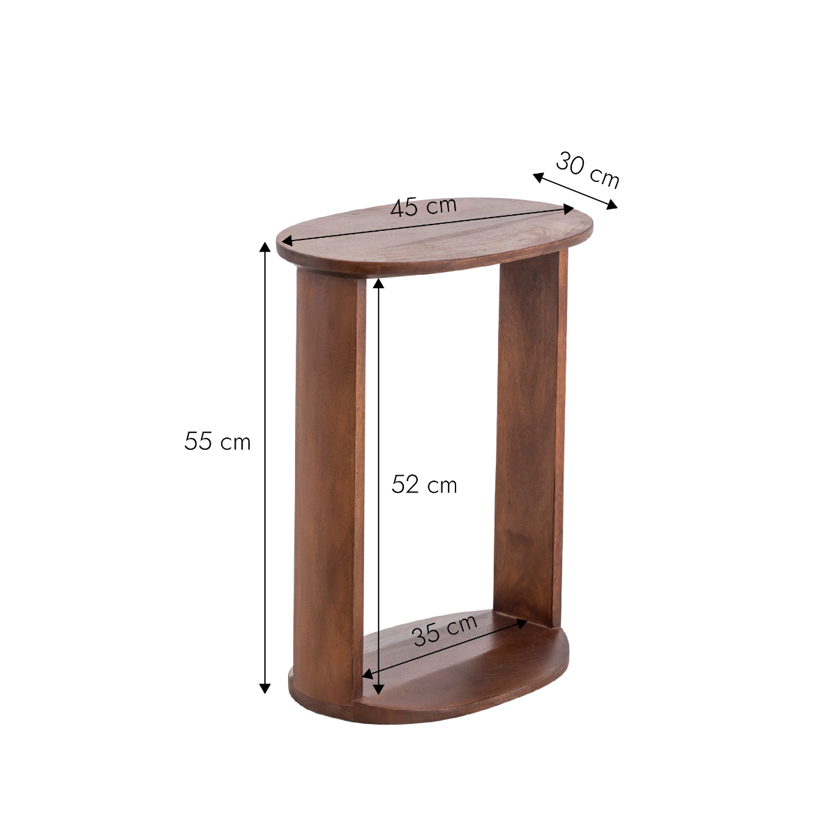 Table de chevet en bois de manguier Swan