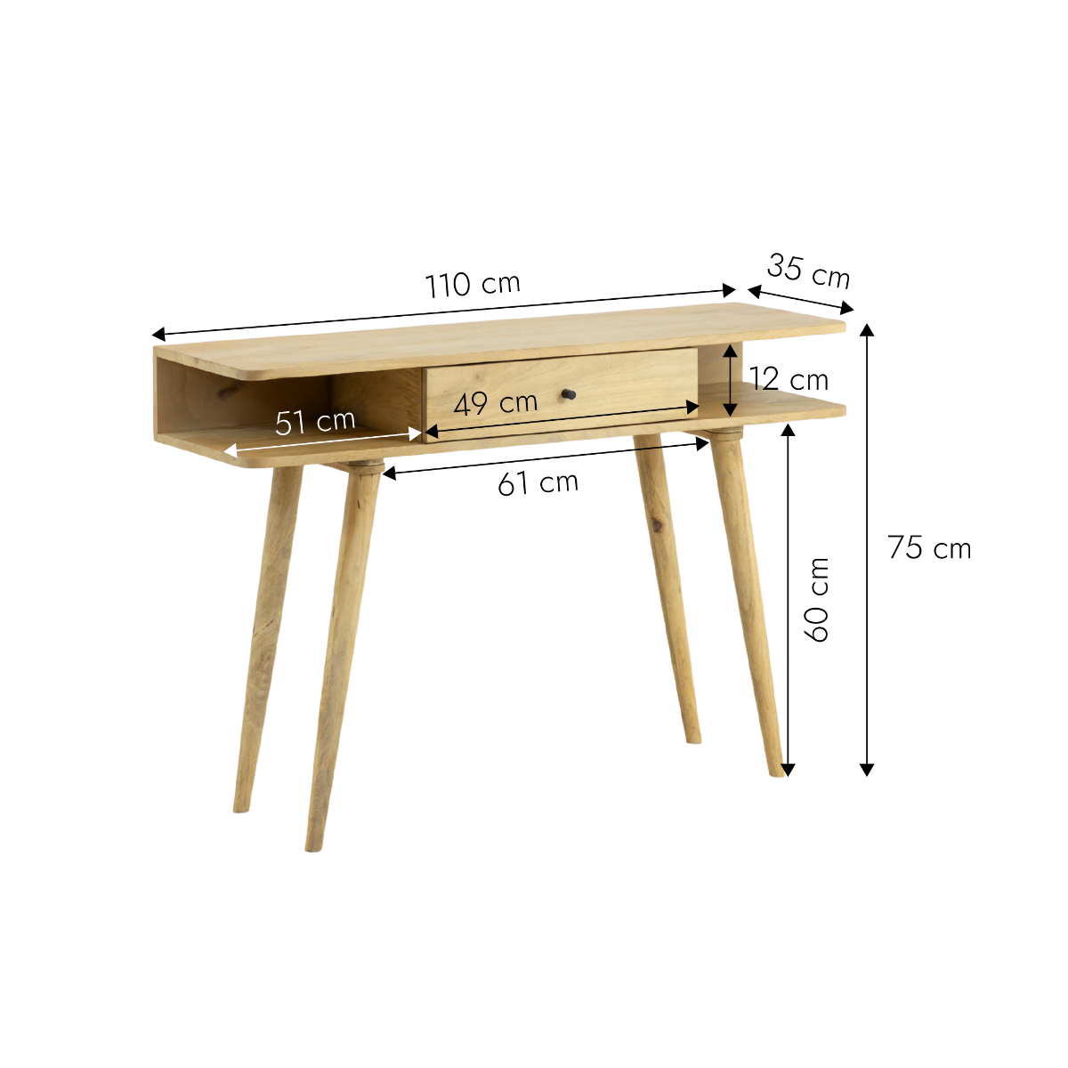 Console en bois de manguier Amara