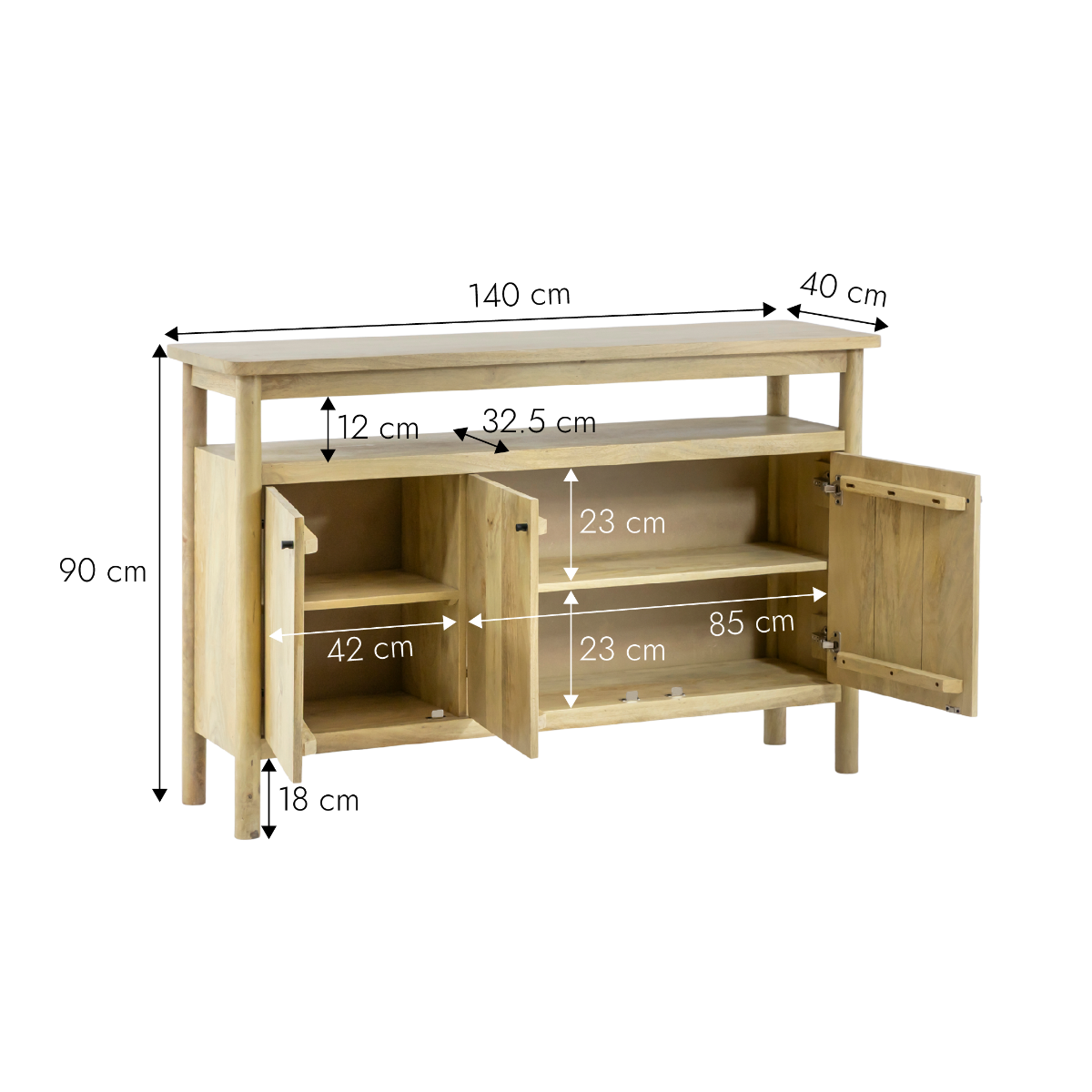 Buffet en bois de manguier Amara