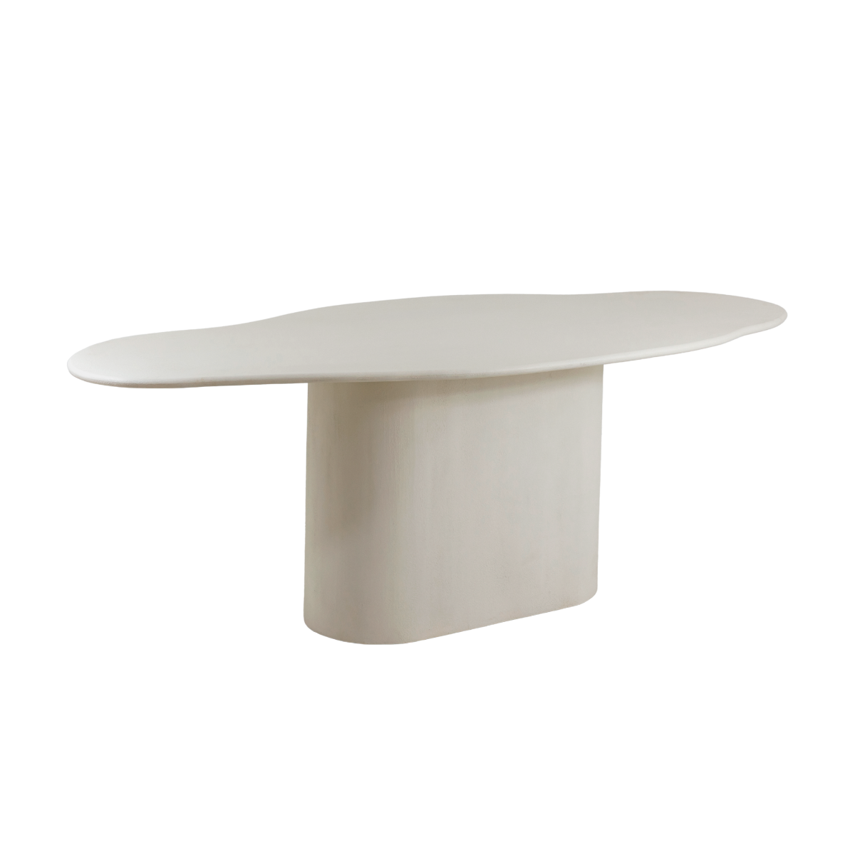 Table à manger nuage en bois effet béton blanc Thomas