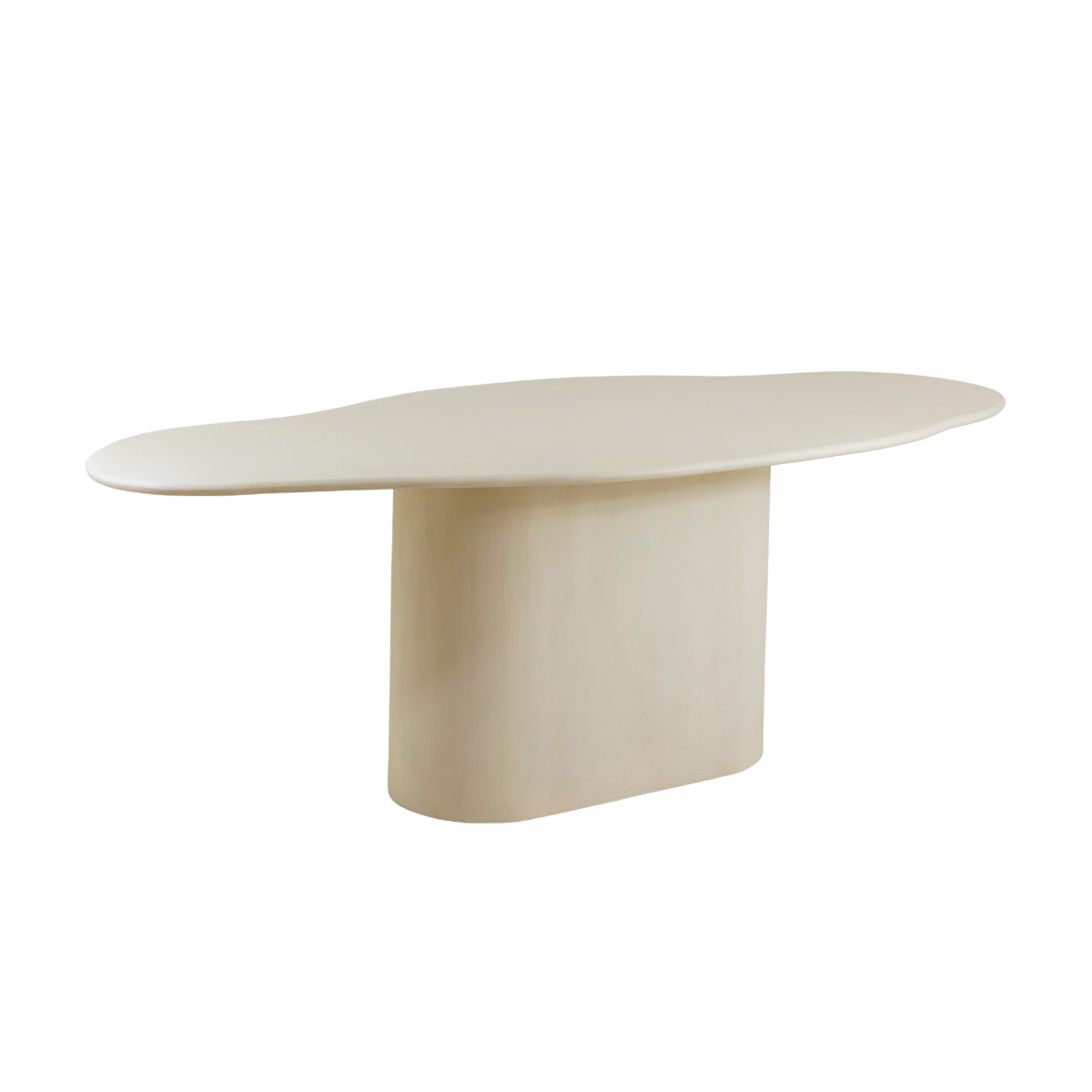 Table à manger nuage en MDF effet crépi blanc Thomas