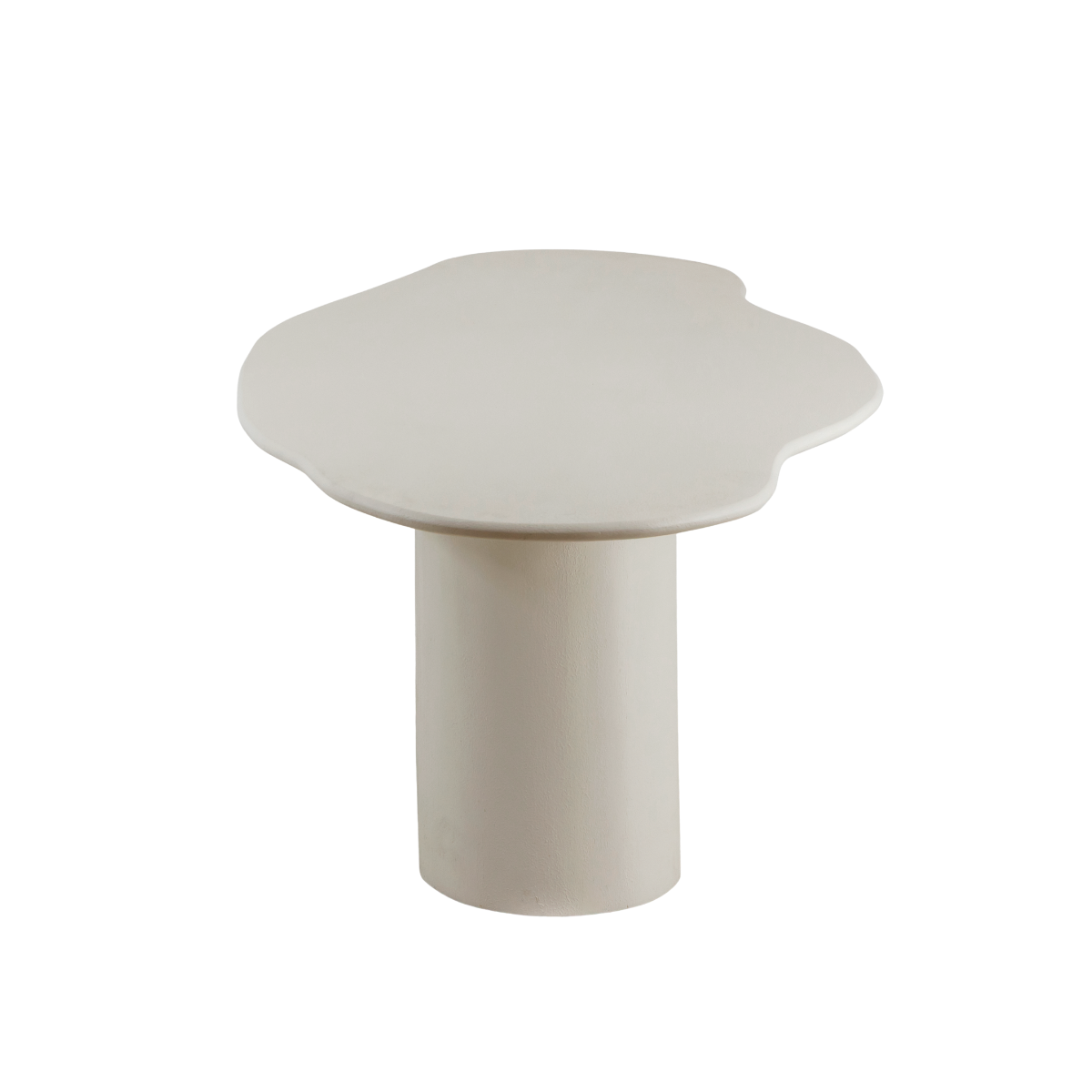 Table à manger nuage en bois effet béton blanc Thomas