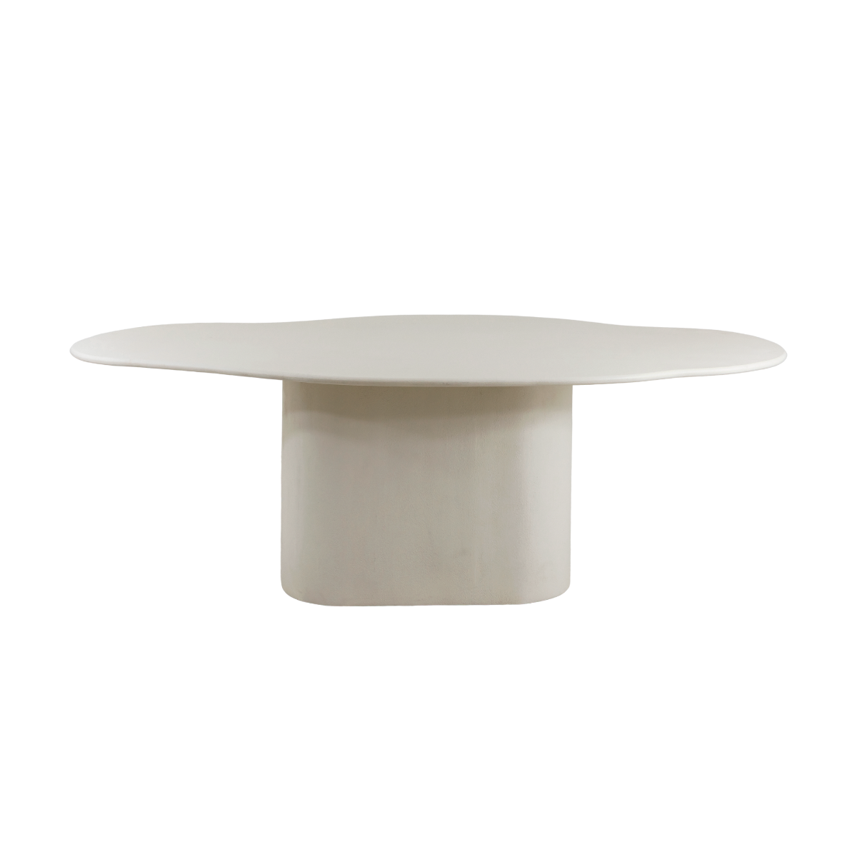 Table à manger nuage en bois effet béton blanc Thomas