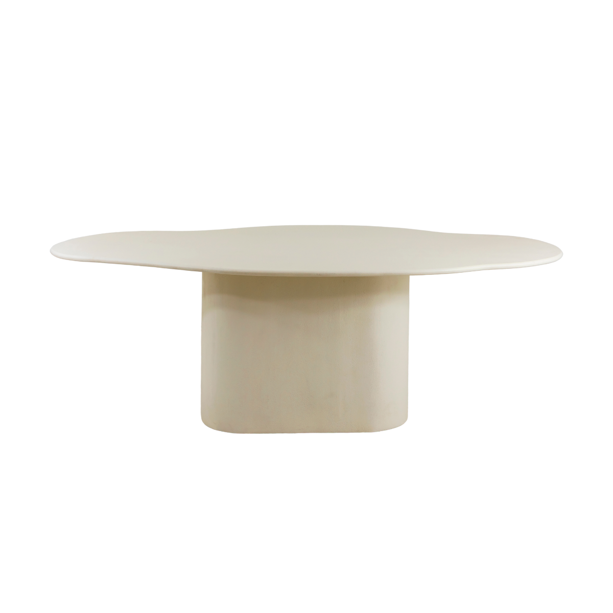 Table à manger nuage en MDF effet crépi blanc Thomas