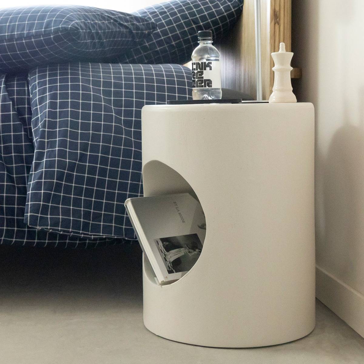 Table de chevet en bois blanc peint Amelie