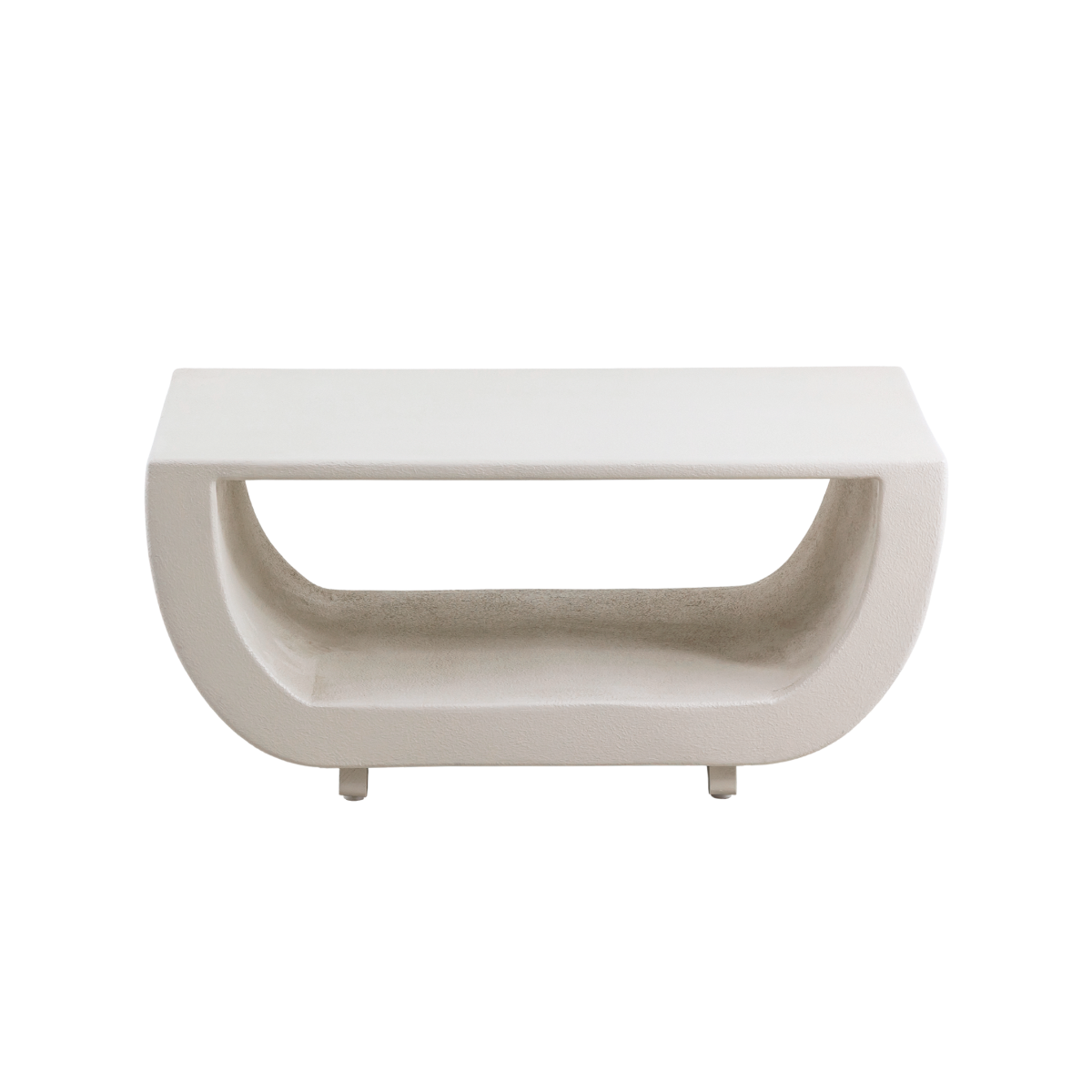 Table basse en bois effet béton blanc Thomas