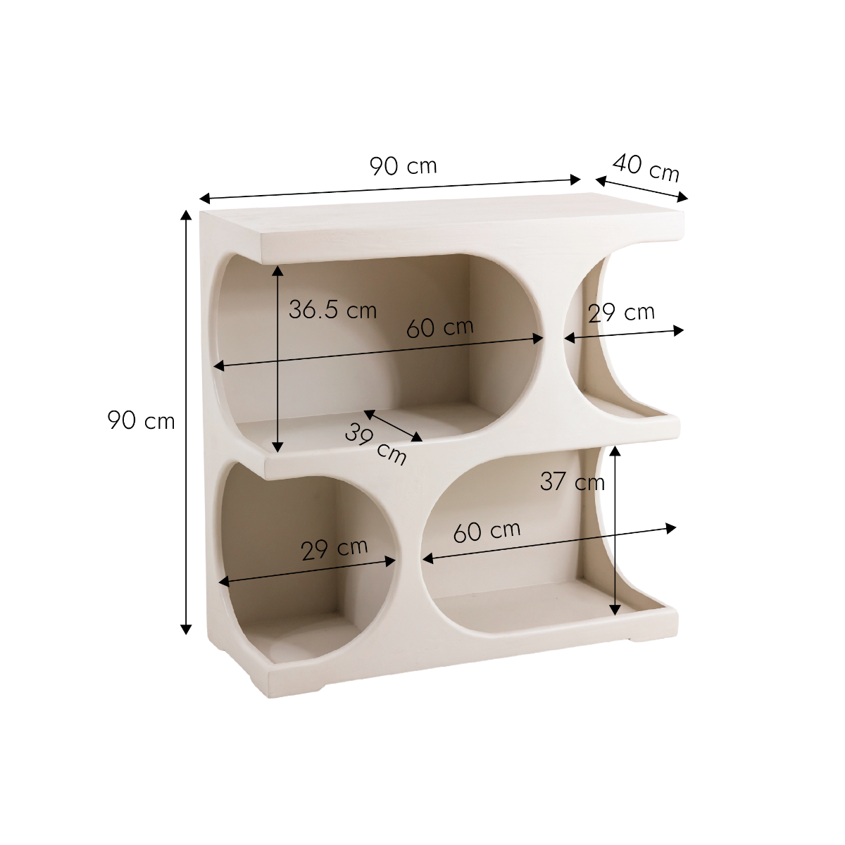 Etagère en bois blanc peint Dorian