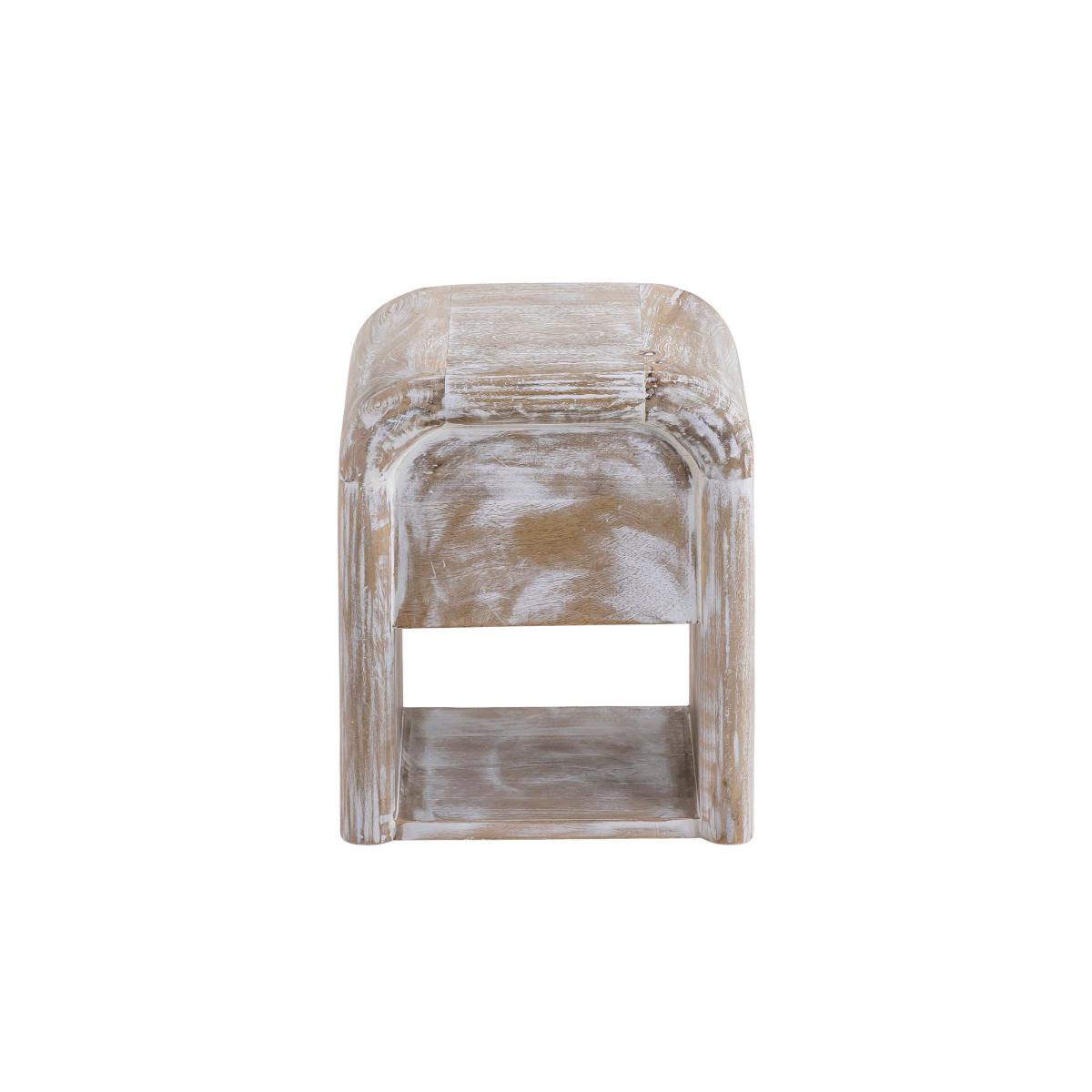 Table de chevet blanchie en bois de manguier Gilda
