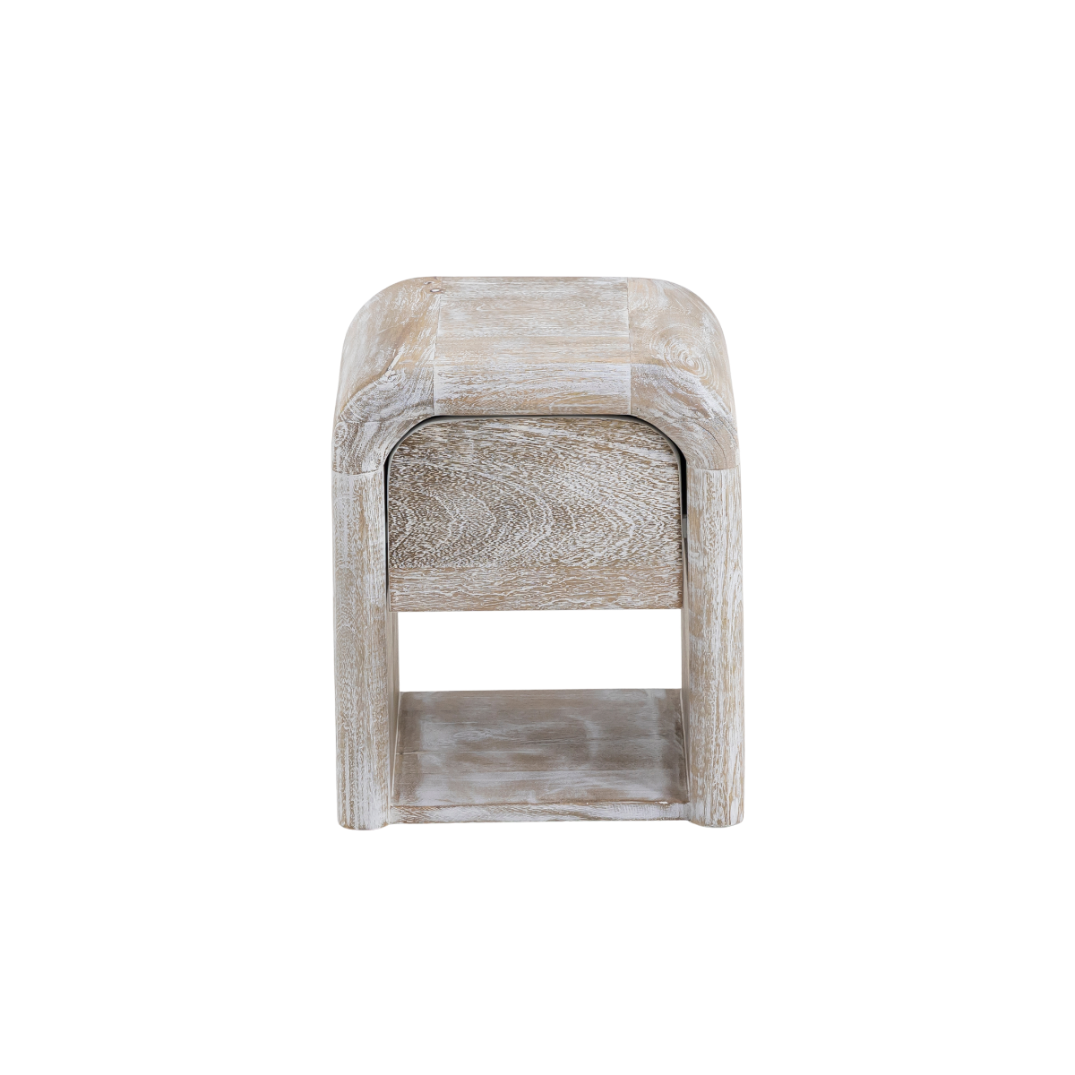 Table de chevet blanchie en bois de manguier Gilda