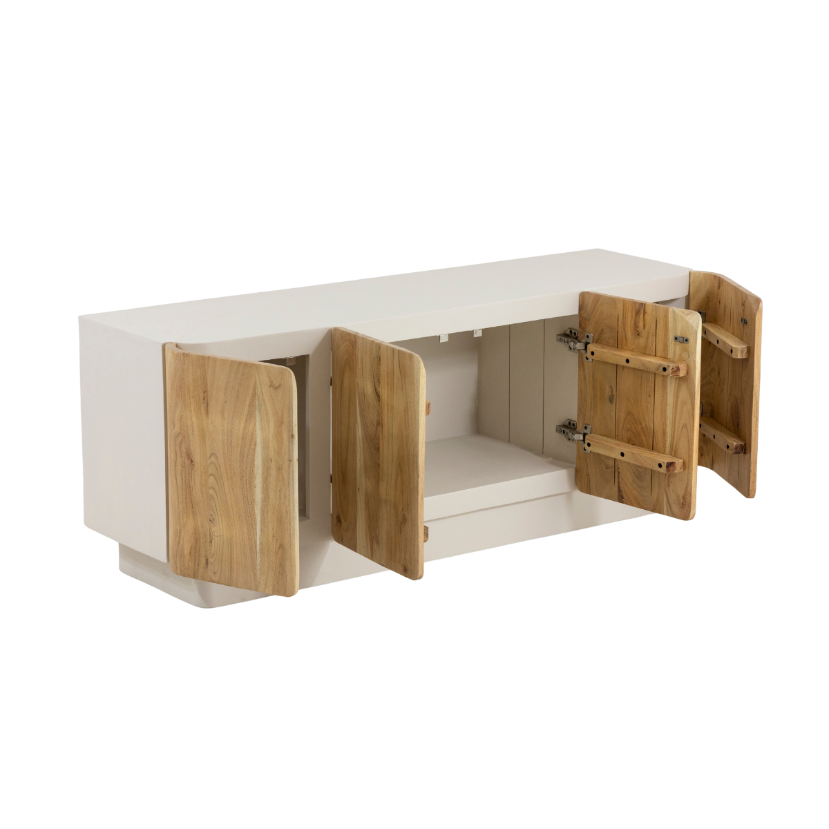 Buffet en bois de manguier blanchi et portes en acacia Mary