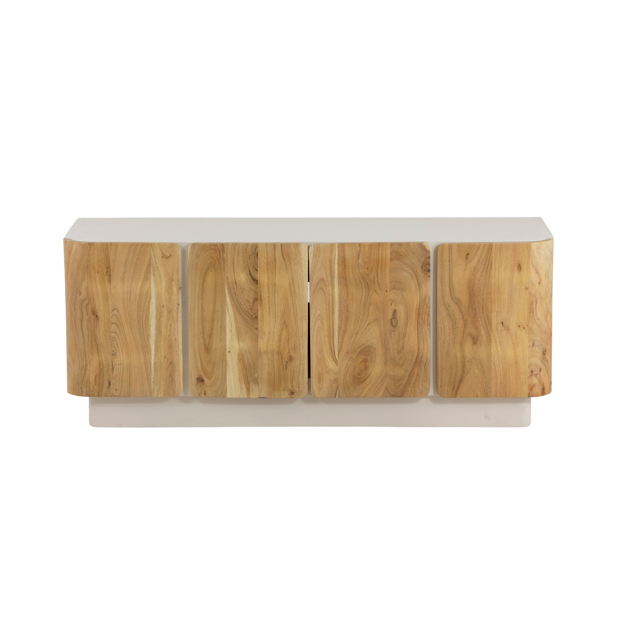 Buffet en bois de manguier blanchi et portes en acacia Mary