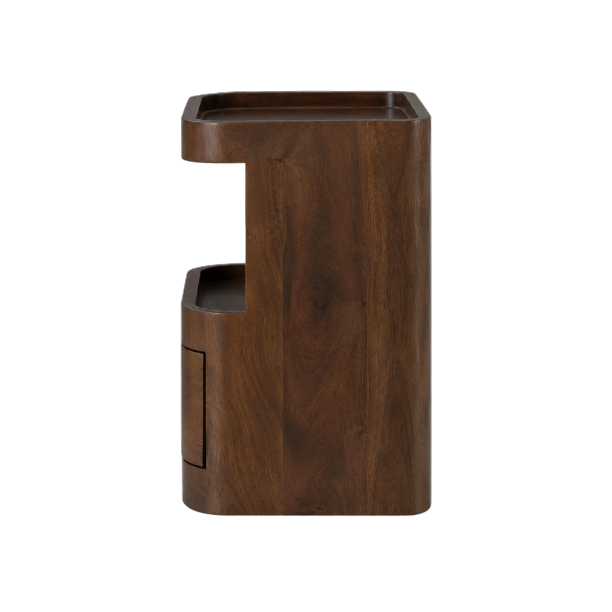 Table de chevet niche droite et gauche en bois de manguier Maora