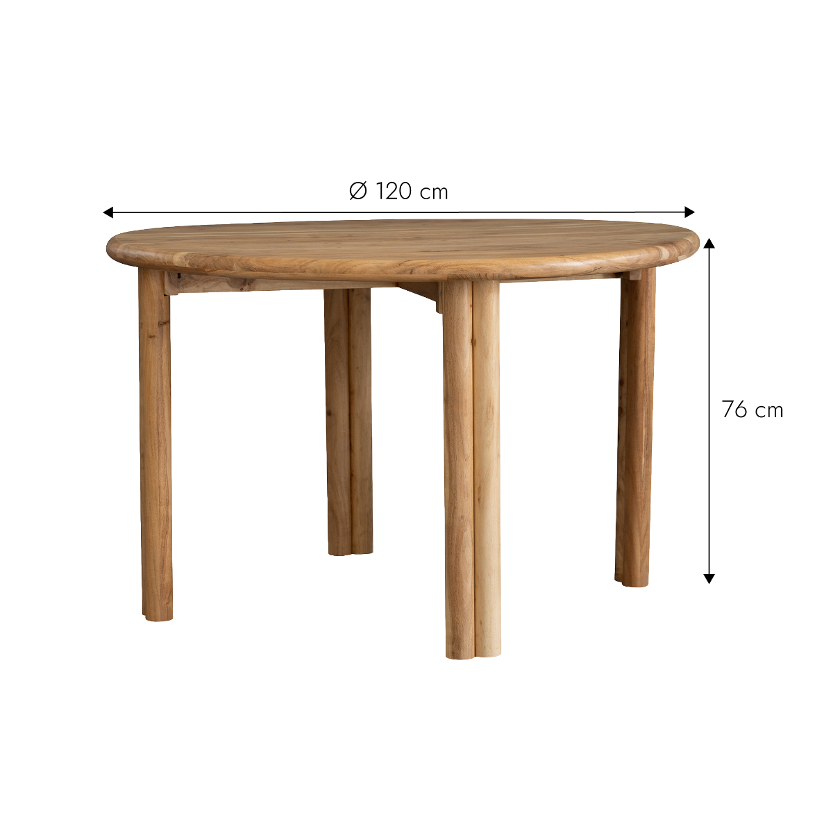 Table à manger ronde en bois d'acacia Séléna
