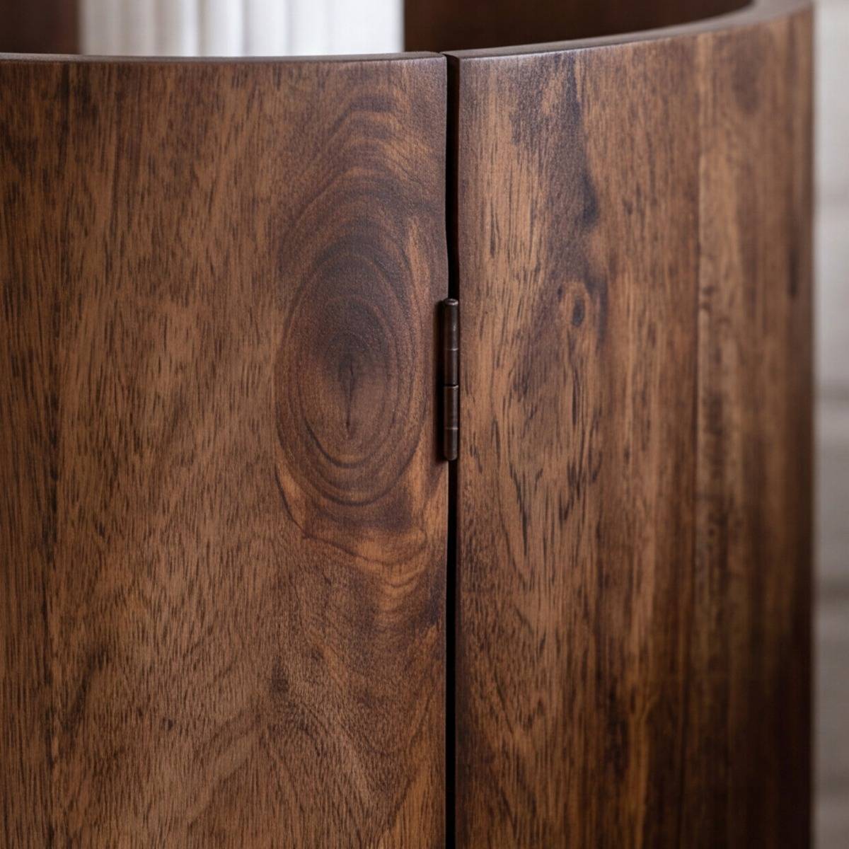 Table de chevet ronde en bois de manguier Maora