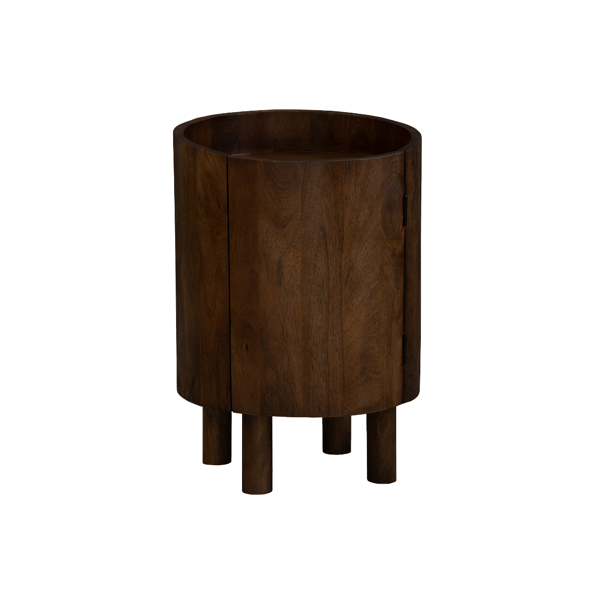 Table de chevet ronde en bois de manguier Maora