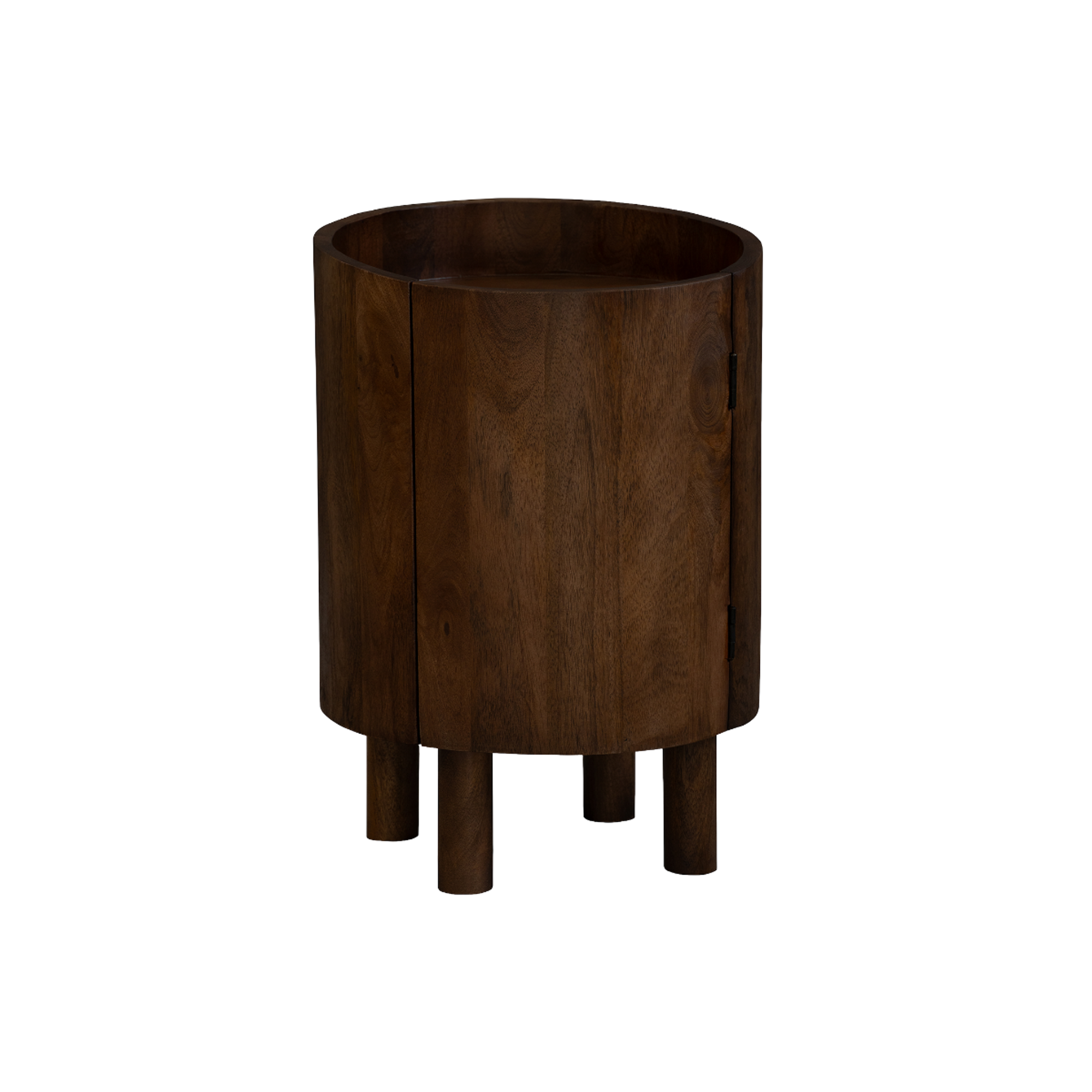 Table de chevet ronde en bois de manguier Maora